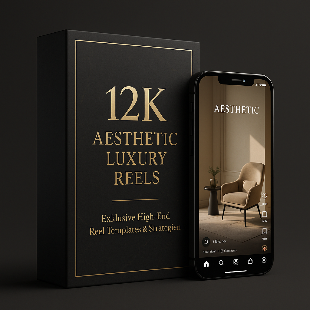 12K Aesthetic Luxury Reels Videopaket mit fertigen Content-Vorlagen für Social Media Marketing